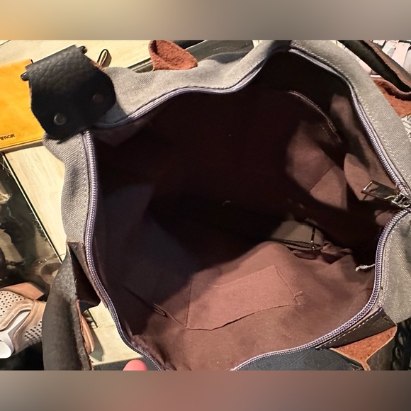 Large Canvas and Leather Purse-NWOT - Picture 3 of 3